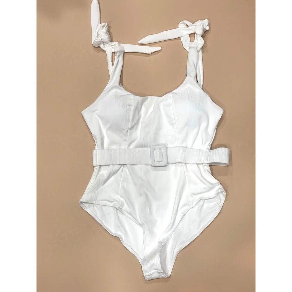 Womens Sexy One-Piece Bathing Suit High Cut Knit Square Neck Size XL Beach Pool